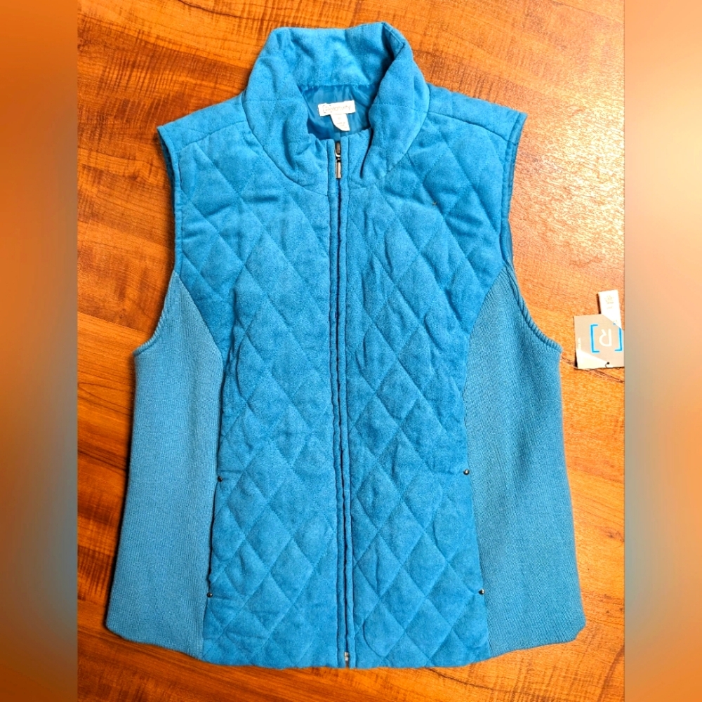 Relativity Quilted Fleece Knit Vest- size XL